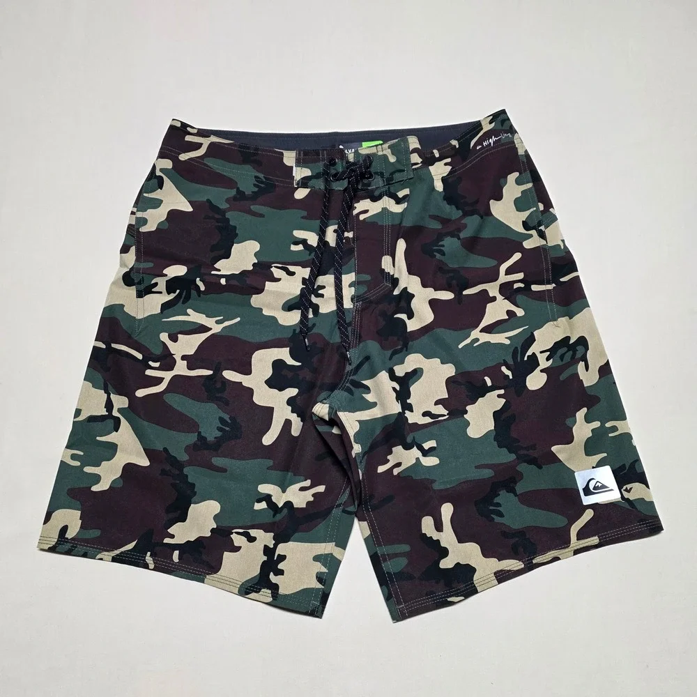 Quiksilver Highline Mens 32 Board Shorts 4-Way Stretch Camouflage Trunks